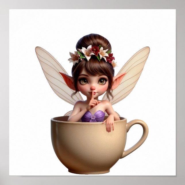 An enchanted magical little cartoon Fairy Poster (Front)