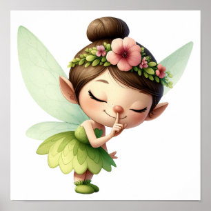 An enchanted magical little cartoon Fairy Poster