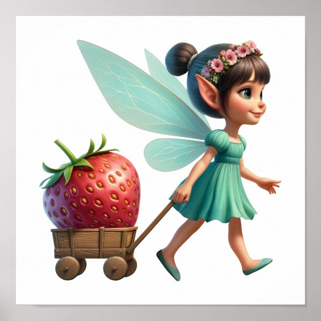An enchanted magical little cartoon Fairy Poster (Front)