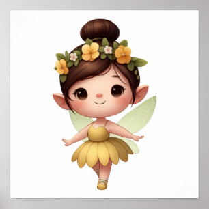 An enchanted magical little cartoon Fairy Poster