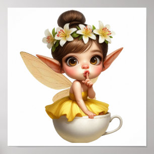 An enchanted magical little cartoon Fairy Poster