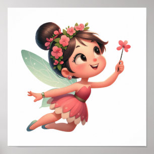 An enchanted magical little cartoon Fairy Poster