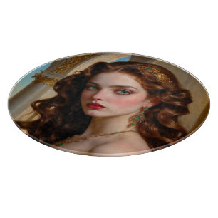 An Enchanting Portrait of The Emerald Empress Cutting Board