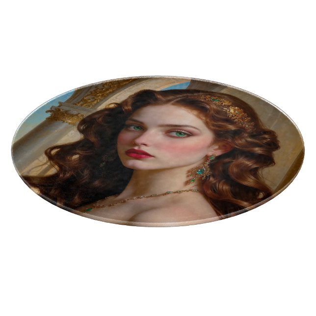 An Enchanting Portrait of The Emerald Empress Cutting Board (Corner)