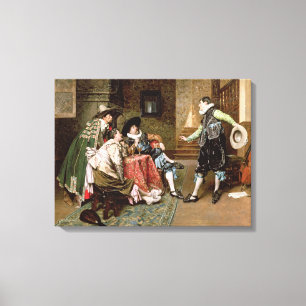 An Engaging Tale, 1894 (oil on panel) Canvas Print