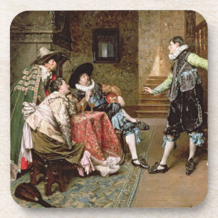 An Engaging Tale, 1894 (oil on panel) Coaster