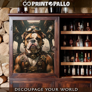 An english bulldog steampunk aviator Tissue Paper