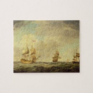 An English Flagship Under Easy Sail in a Moderate Jigsaw Puzzle