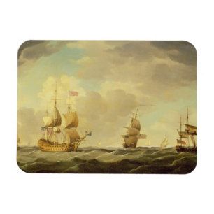 An English Flagship Under Easy Sail in a Moderate Magnet