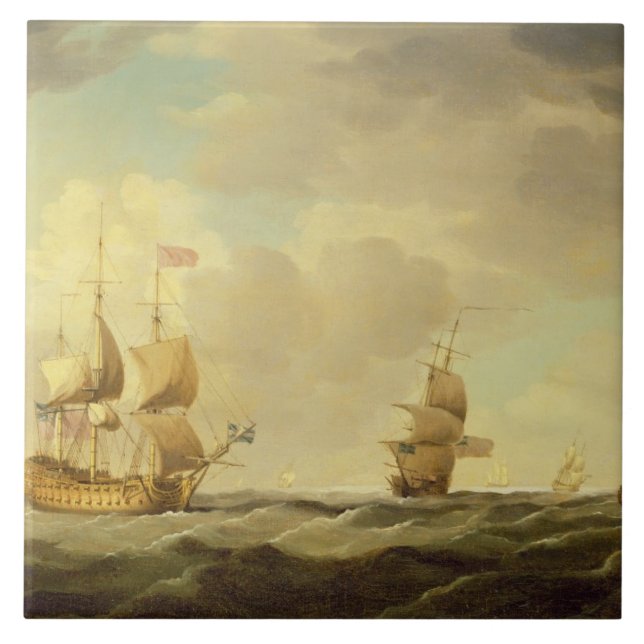An English Flagship Under Easy Sail in a Moderate Tile (Front)