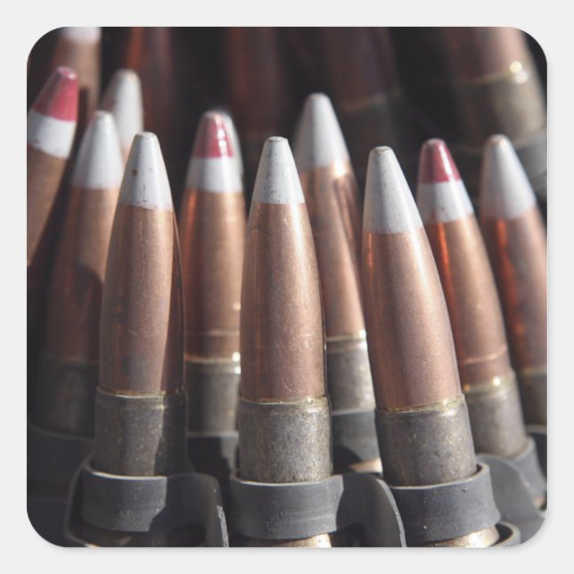 An even mix of four ball rounds to one tracer square sticker (Front)