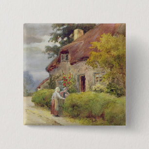 An evening gossip 15 cm square badge