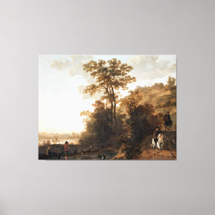 An Evening Ride near a River Aelbert Cuyp Canvas Print