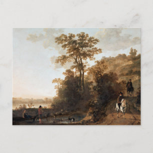 An Evening Ride near a River Aelbert Cuyp   Postcard