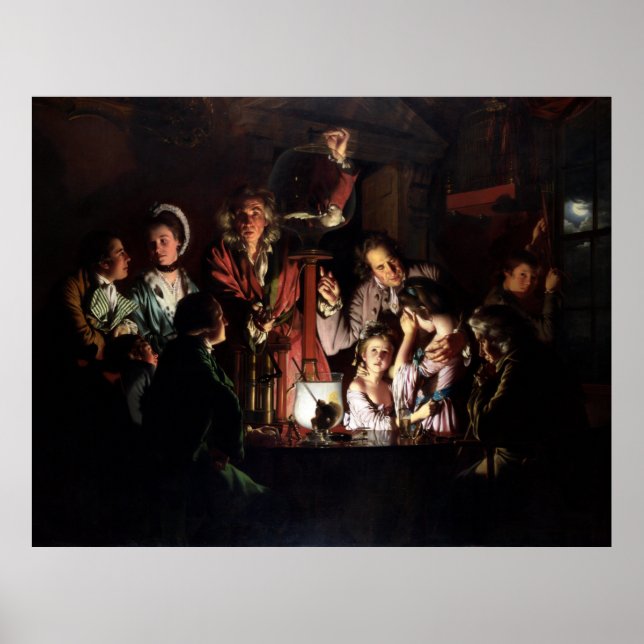 An Experiment On a Bird in an Air Pump Poster (Front)