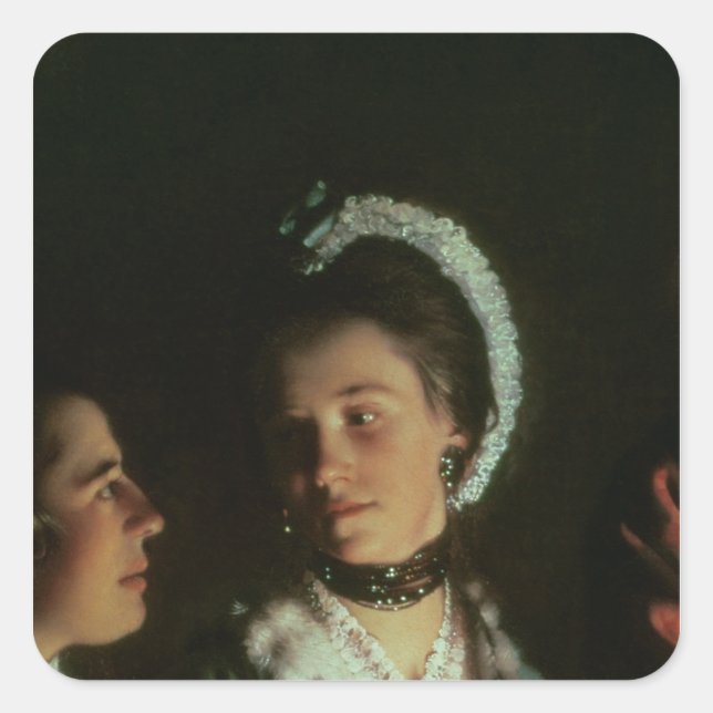 An Experiment on a Bird in the Air Pump, 1768 Square Sticker (Front)