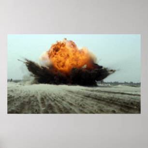 An explosion erupts poster