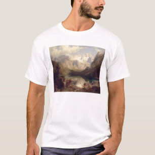 An Extensive Alpine Lake Landscape, 1862 (oil on c T-Shirt