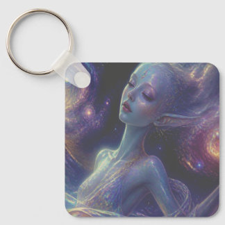An Extraterrestrial/Alien Girl Is Going To Sleep Key Ring