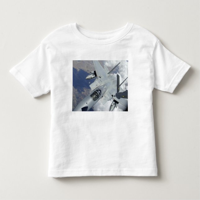 An F-15 Eagle pulls away from a KC-135 Toddler T-Shirt (Front)