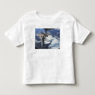 An F-15C Eagle aircraft sits behind a KC-135R Toddler T-Shirt