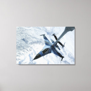 An F-16 Aggressor sits in contact position Canvas Print
