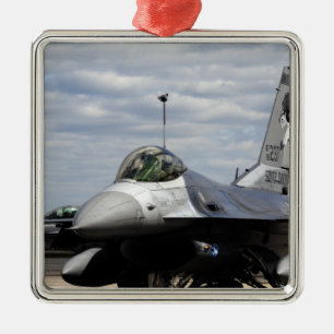 An F-16 Fighting Falcon Metal Tree Decoration