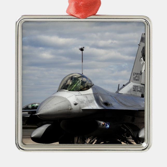 An F-16 Fighting Falcon Metal Tree Decoration (Front)