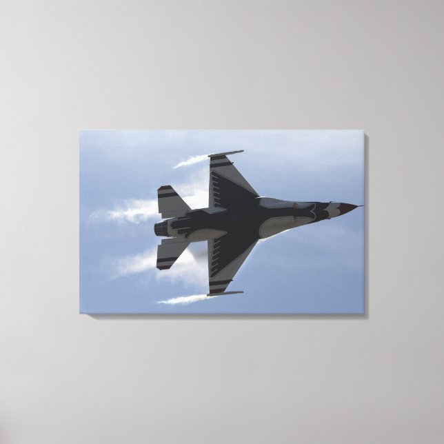 An F-16 Fighting Falcon pulls high G's Canvas Print (Front)