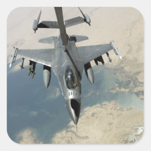 An F-16 Fighting Falcon refuels Square Sticker