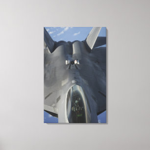 An F-22 Raptor moves into position to receive f Canvas Print
