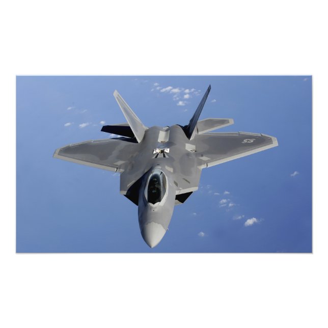 An F-22 Raptor moves into position to receive f Photo Print (Front)