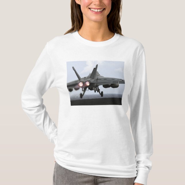 An F/A-18E Super Hornet launches T-Shirt (Front)