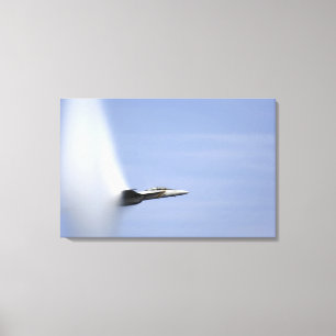 An F/A-18E Super Hornet reaches the speed of so Canvas Print