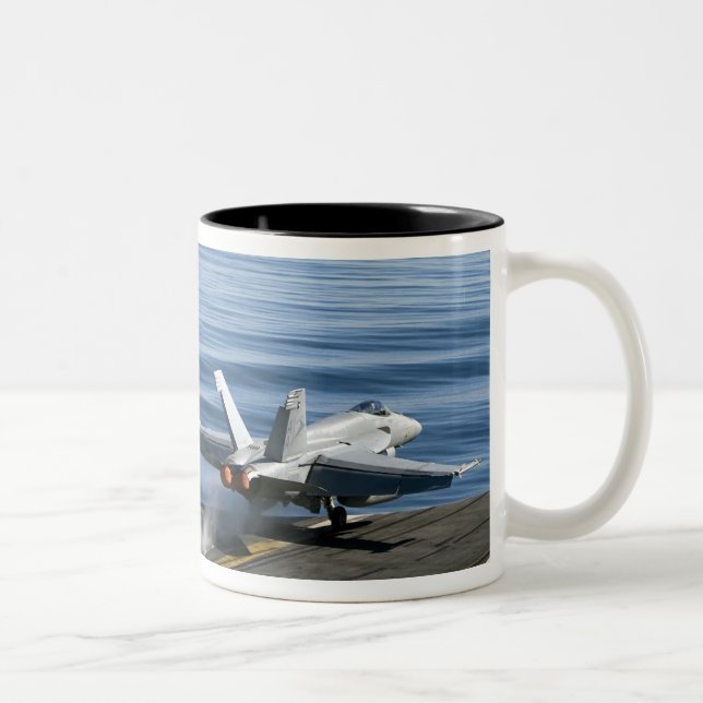 An F/A-18E Super Hornet Two-Tone Coffee Mug (Right)