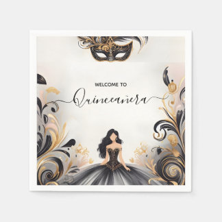 An Fancy Prom Mask Fun Masquerade Ball Quinceanera Napkin