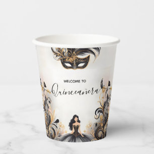 An Fancy Prom Mask Fun Masquerade Ball Quinceanera Paper Cups