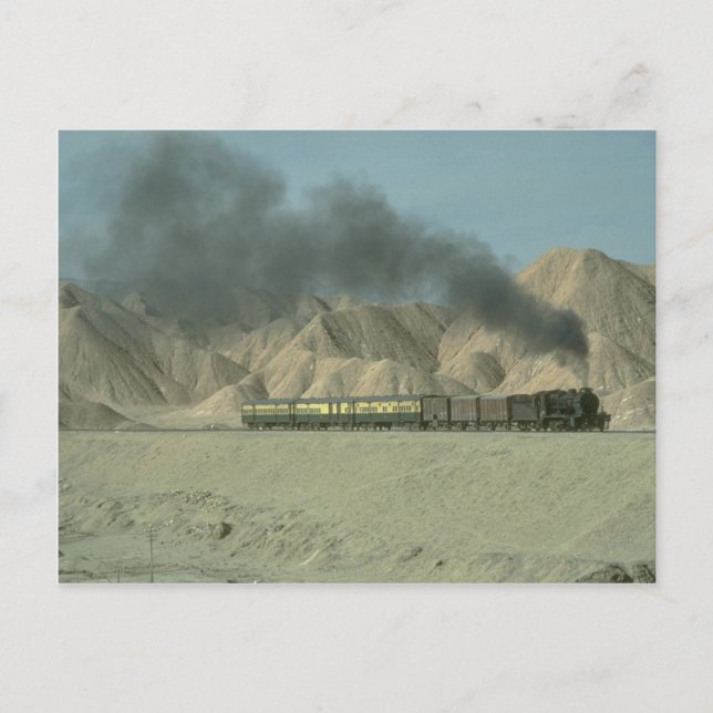 An HGS 2-8-0 is seen in barren landscape near Bost Postcard (Front)