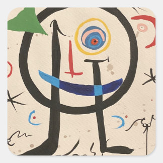 AN HOMAGE TO MIRO SQUARE STICKER