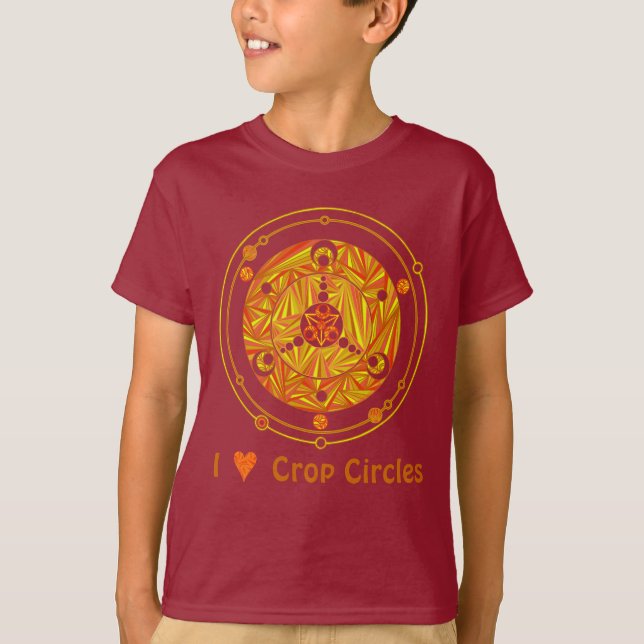 An I Love Crop Circles Fun Art Cereologist T-Shirt (Front)