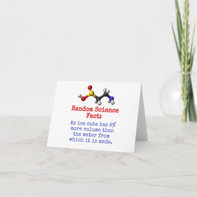 An Ice Cube Has 9 Percent - Science Fact Card (Front)