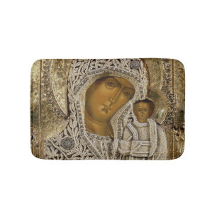 An icon showing the Virgin of Kazan Bath Mat