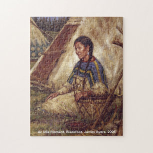 An Idle moment, Native American woman puzzle