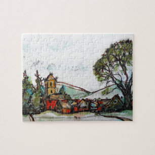 An Idyllic British Village sketch Jigsaw Puzzle
