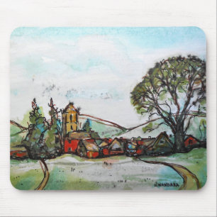 An Idyllic British Village sketch Mouse Pad