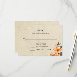 An Illuminated Life Orthodox Christian Baptism RSVP Card