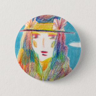 an illustrated can batch 6 cm round badge