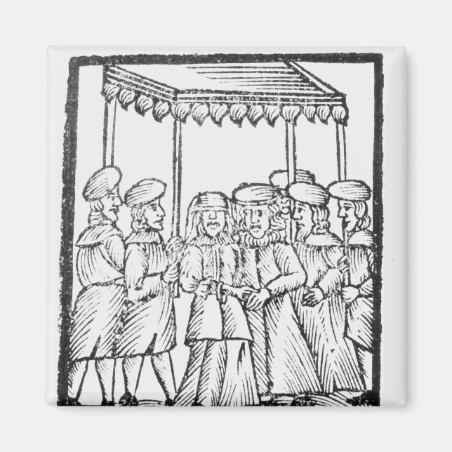 An illustration of a Jewish wedding Magnet (Front)
