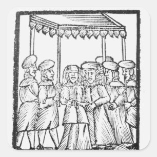 An illustration of a Jewish wedding Square Sticker