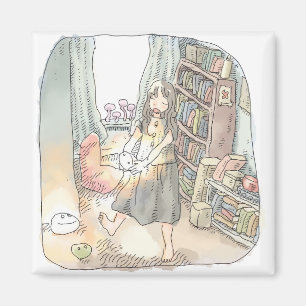 an illustration of a woman dancing with a pale lig magnet